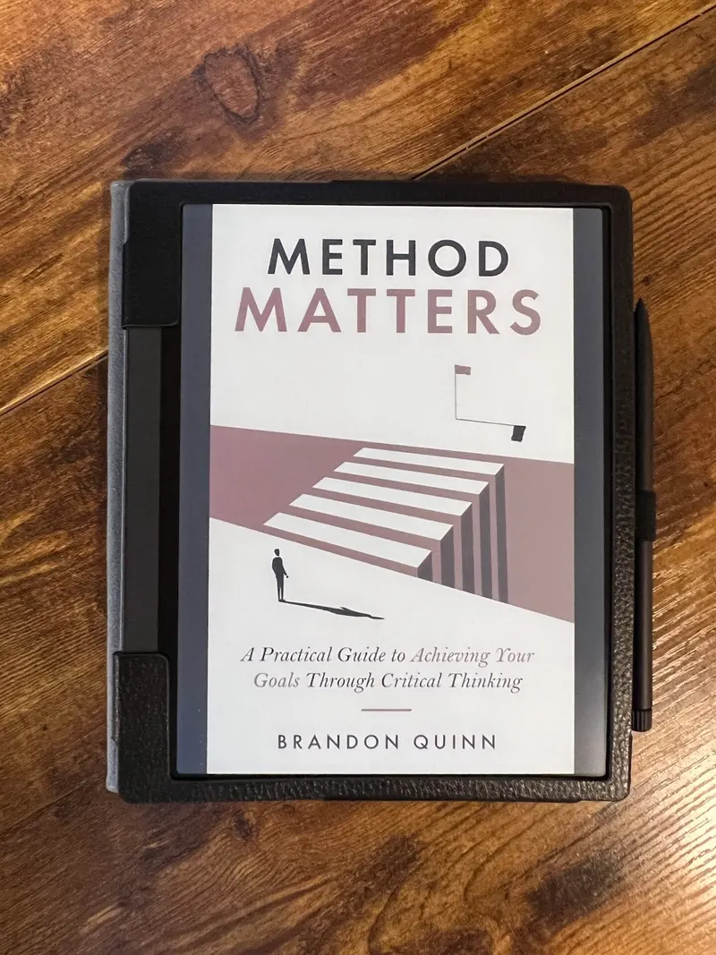 My e-ink tablet showing Method Matters
