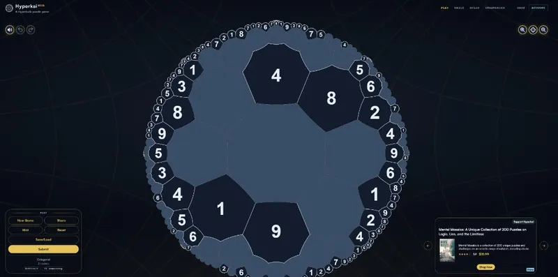 Hyperkai: a Sudoku-inspired puzzle on a hyperbolic board of tiles
